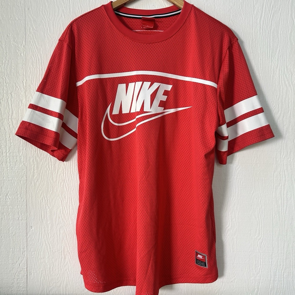 Nike Knows Franchise Nike Mesh Jersey Short Sleeve Top Size Large Orange/Red EUC